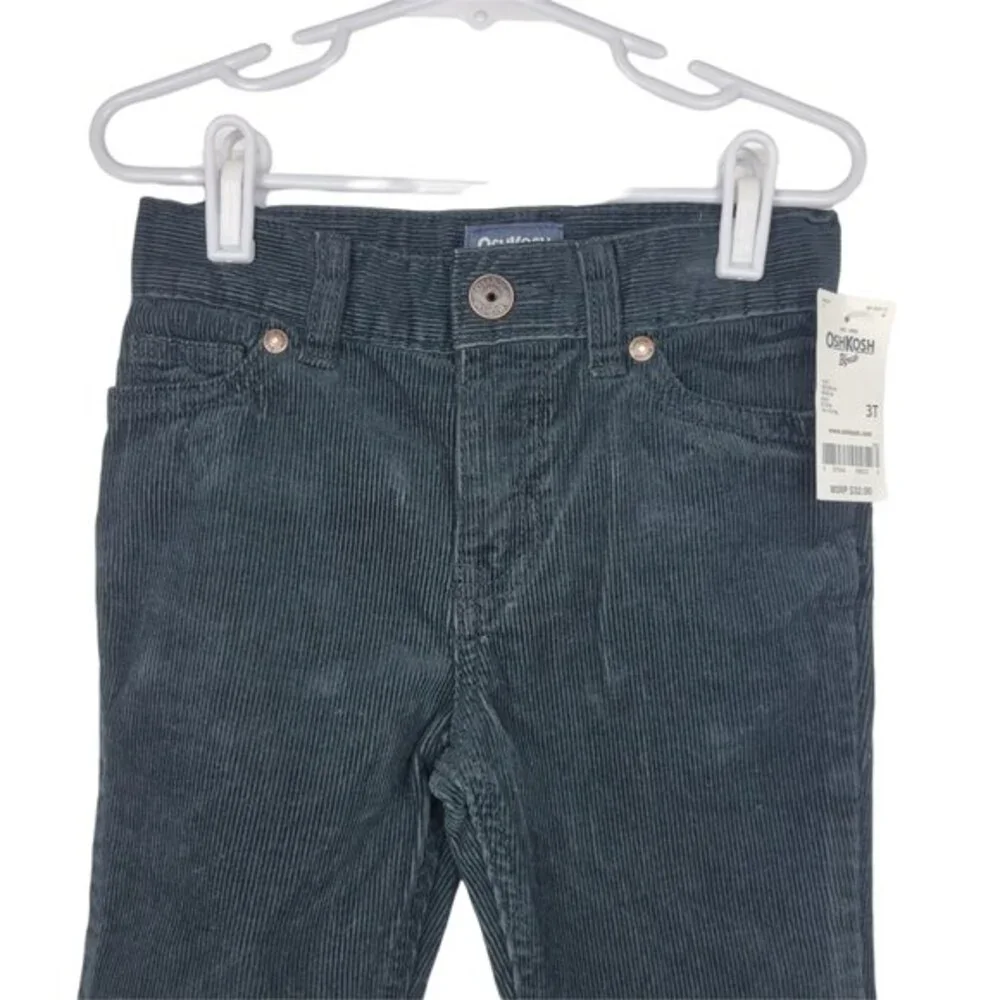 OshKosh B'gosh Corduroy Pants, Snap Closure, Adjustable Waist, 3T, New With Tags